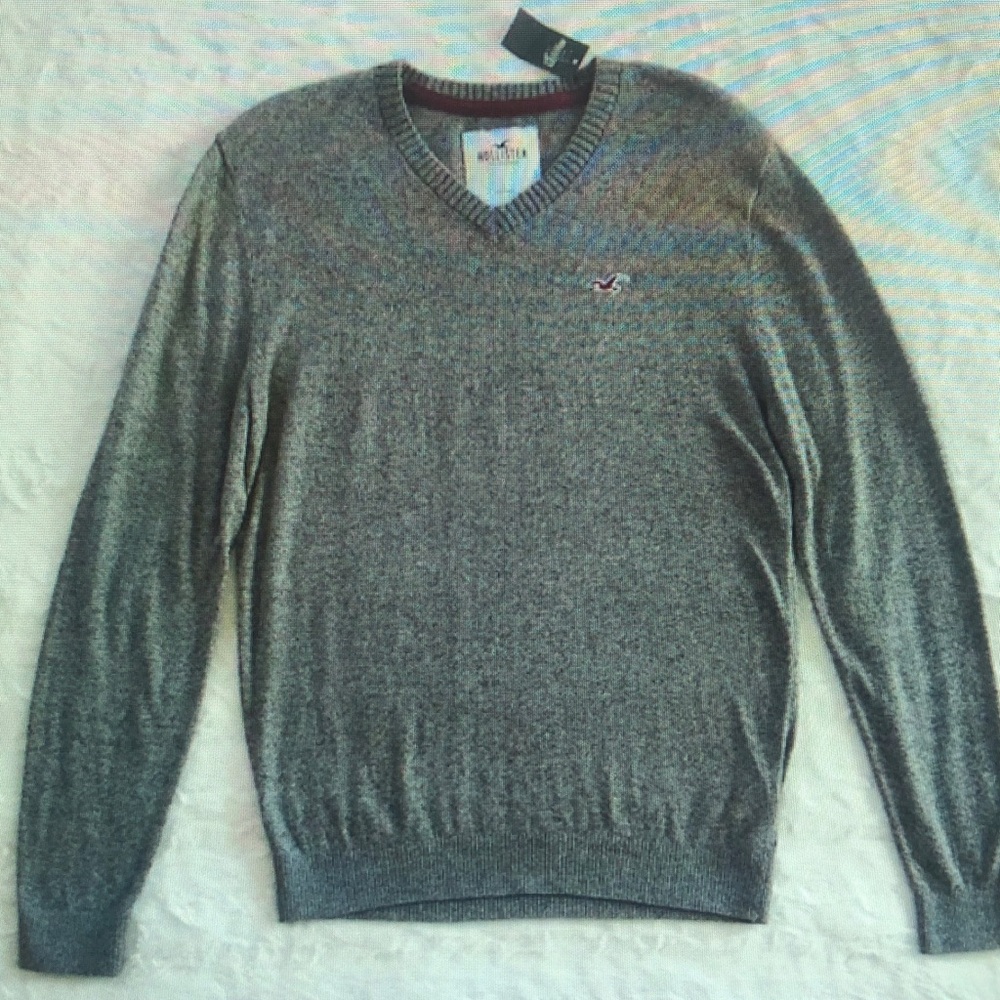 Gray V-Neck Sweater